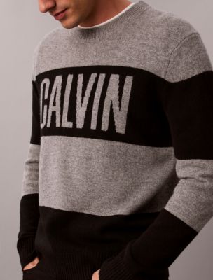 Мужские свитеры Calvin Klein Merino Striped Calvin Logo Sweater — фото 5