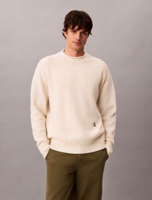 Wool Relaxed Sweater, Antique White