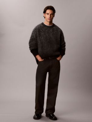 Мужской свитер Calvin Klein из ворсистой смеси с альпакой, цвет: Графитовый / Чёрный — фото 3