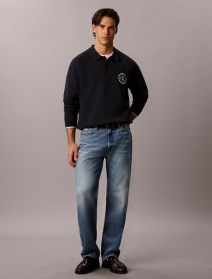 Мужские свитеры Calvin Klein Varsity Logo Polo Sweater — фото 2