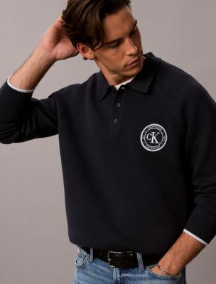 Мужские свитеры Calvin Klein Varsity Logo Polo Sweater — фото 5