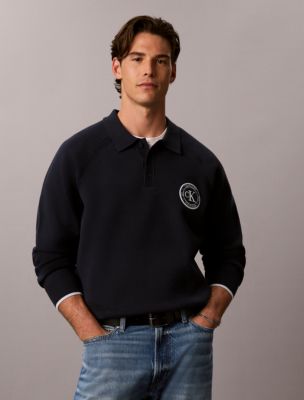 Varsity Logo Polo Sweater, Dark Sapphire