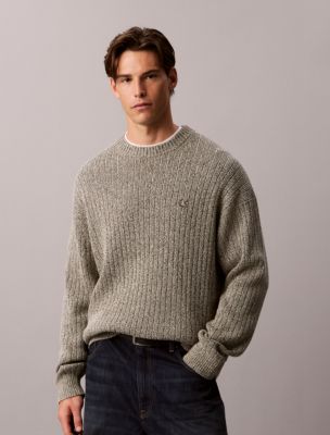 Cotton Rib Classic Sweater, Olive Night Mouline