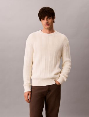 Cotton Cable Knit Sweater, Tofu