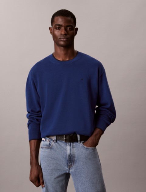 Мужские свитеры Calvin Klein Smooth Cotton Tipped Crewneck Sweater