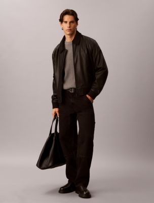 Мужские куртки Calvin Klein Faux Leather Sherpa Bomber Jacket — фото 2