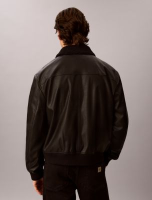 Мужские куртки Calvin Klein Faux Leather Sherpa Bomber Jacket — фото 3