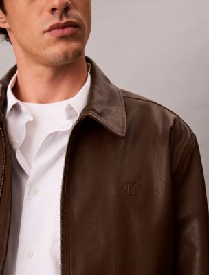 Мужские куртки Calvin Klein Faux Leather Bomber Jacket — фото 3
