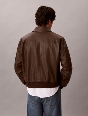 Мужские куртки Calvin Klein Faux Leather Bomber Jacket — фото 5