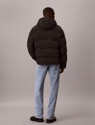 Relaxed Logo Down Puffer Jacket, Black