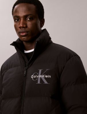 Мужская куртка Calvin Klein Nylon Monologo Down Puffer, цвет: Чёрный — фото 3