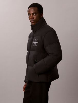 Мужская куртка Calvin Klein Nylon Monologo Down Puffer, цвет: Чёрный — фото 4