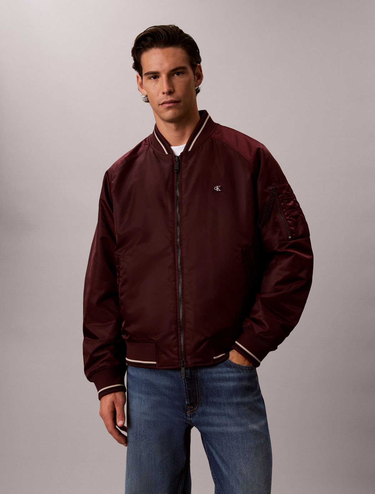 Nylon Tipped Bomber Jacket