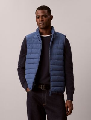 Lightweight Ripstop Packable Puffer Vest, Dark Denim