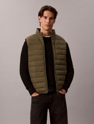 Lightweight Ripstop Packable Puffer Vest, Olive Night