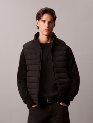 Lightweight Ripstop Packable Puffer Vest, Black