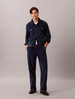 Baggy Washed Corduroy Pants, Pageant Blue