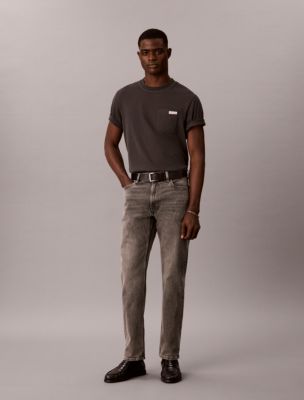 Slim Straight Jeans, Smooth Granite