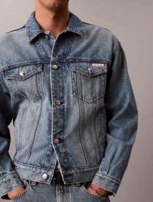 Мужская куртка Calvin Klein Emblem Logo 90s Trucker, цвет: Boulevard Blues — фото 3