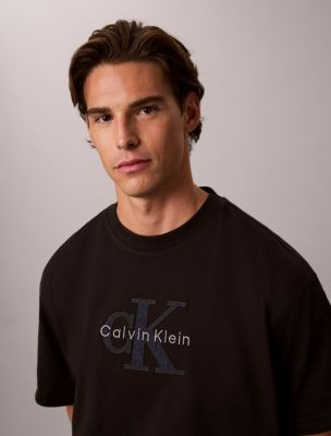 Relaxed Denim Monologo Tee, Black