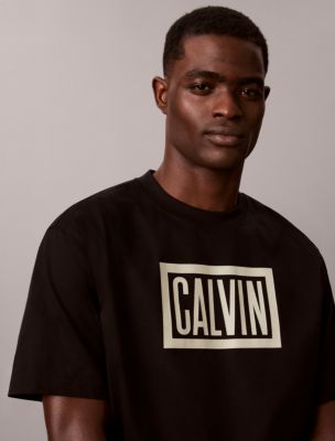 Мужская футболка Calvin Klein Relaxed Box Logo Graphic, цвет: Чёрный — фото 3