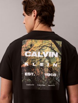 Мужская футболка Calvin Klein с принтом леса, цвет: Чёрный — фото 2