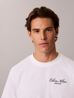 Мужская футболка Calvin Klein Script Logo Graphic, цвет: Яркий белый — фото 3