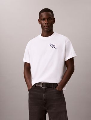Relaxed Block Script Logo Tee, Bright White