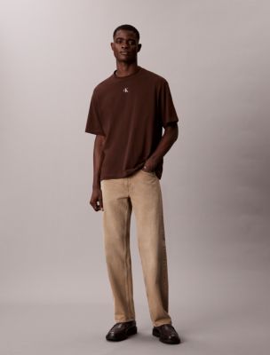 Мужская футболка Calvin Klein Relaxed Bold Logo Graphic, цвет: Коричневый — фото 3