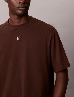 Мужская футболка Calvin Klein Relaxed Bold Logo Graphic, цвет: Коричневый — фото 4