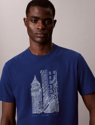 NYC Print Graphic Tee, Estate Blue