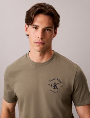 Varsity Crest Logo Classic Tee, Dusty Olive
