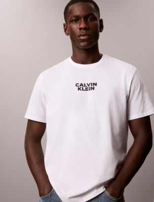 All Caps Calvin Klein Logo Tee, Bright White