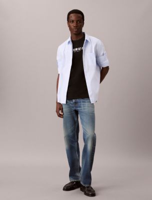Мужская футболка Calvin Klein Slanted Calvin Logo Graphic, цвет: Чёрный — фото 3