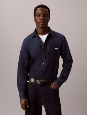 Мужские рубашки Calvin Klein Classic Denim Shirt — фото 4