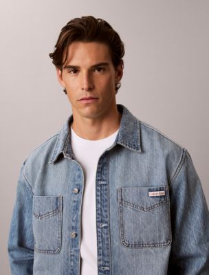 Мужские джинсы Calvin Klein Emblem Logo 90s Denim Overshirt — фото 2