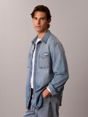 Мужские джинсы Calvin Klein Emblem Logo 90s Denim Overshirt — фото 4