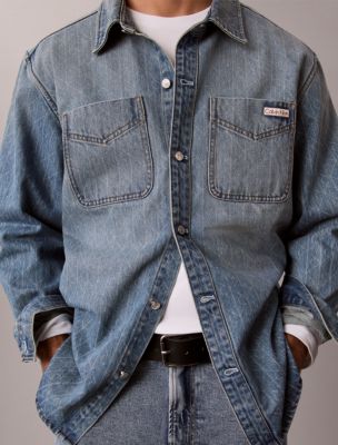 Мужские джинсы Calvin Klein Emblem Logo 90s Denim Overshirt — фото 5