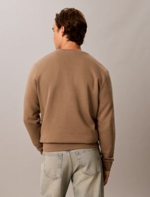 Мужская толстовка Calvin Klein Fleece Monologo Crewneck, цвет: Орех — фото 4