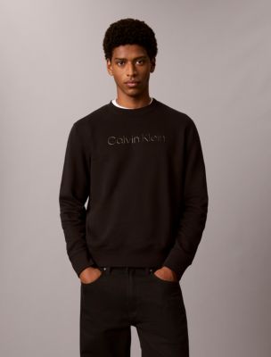 Мужская толстовка Calvin Klein Fleece Standard Logo, цвет: Чёрный
