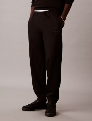 Мужские брюки Calvin Klein Fleece Standard Logo, цвет: Чёрный — фото 2