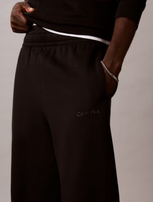 Мужские брюки Calvin Klein Fleece Standard Logo, цвет: Чёрный — фото 4