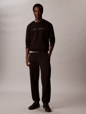 Мужские брюки Calvin Klein Fleece Standard Logo, цвет: Чёрный — фото 1
