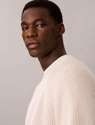 Мужской свитер Calvin Klein Textured Cotton Rib, цвет: Moonstruck — фото 3