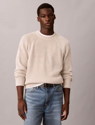 Textured Cotton Rib Sweater, Moonstruck