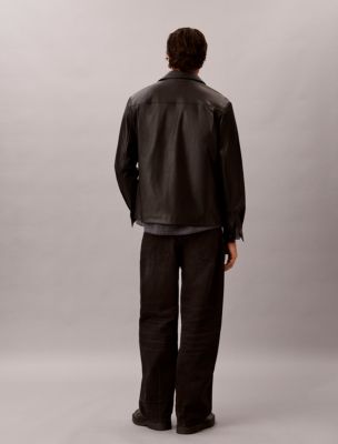 Мужская куртка Calvin Klein Faux Leather Chore, цвет: Чёрный — фото 3