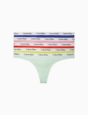 Calvin Klein Women's Carousel Logo Pride Cotton Stretch Thong Panties, 5  Pack