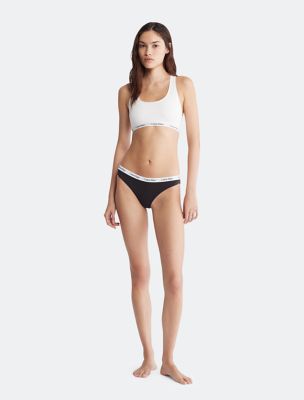 Calvin Klein Womens Seamless Logo Bikini Brief Simple Stripe Transpink