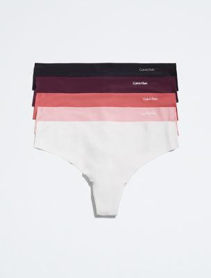 Invisibles 5-Pack Thong, Black/ Rose Multi