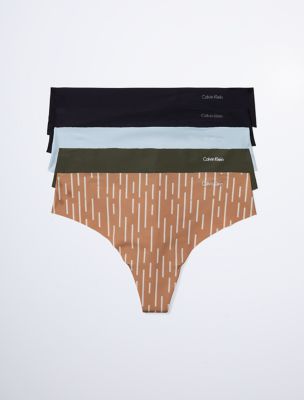 Invisibles 5-Pack Thong, Sandalwood/blue/black